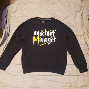 Unisex Handmade Mischief Manager Harry Potter Black Sweatshirt M